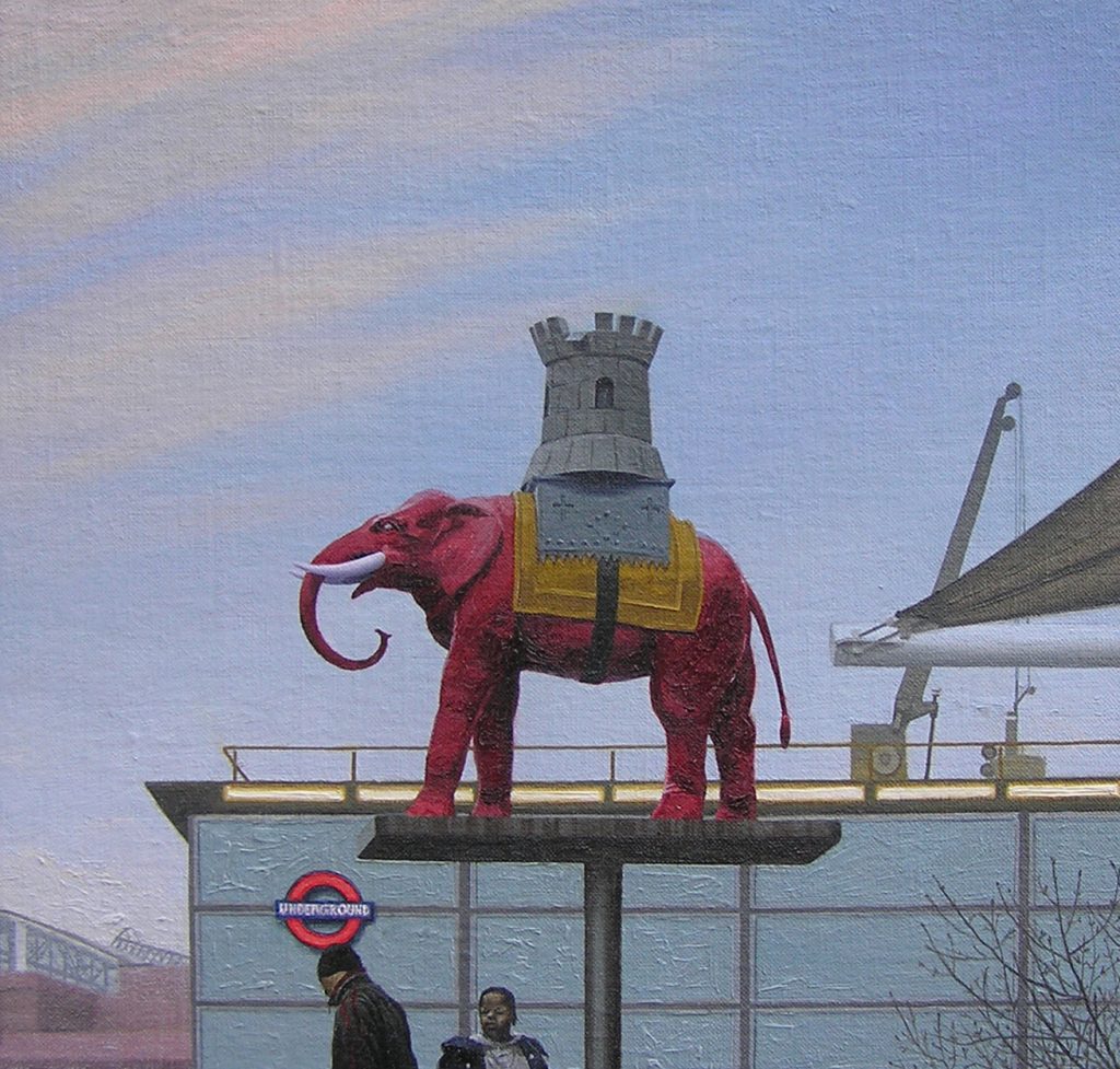 Dusk at The Elephant oil on linen on board, 25 x 26cm (2011) SOLD